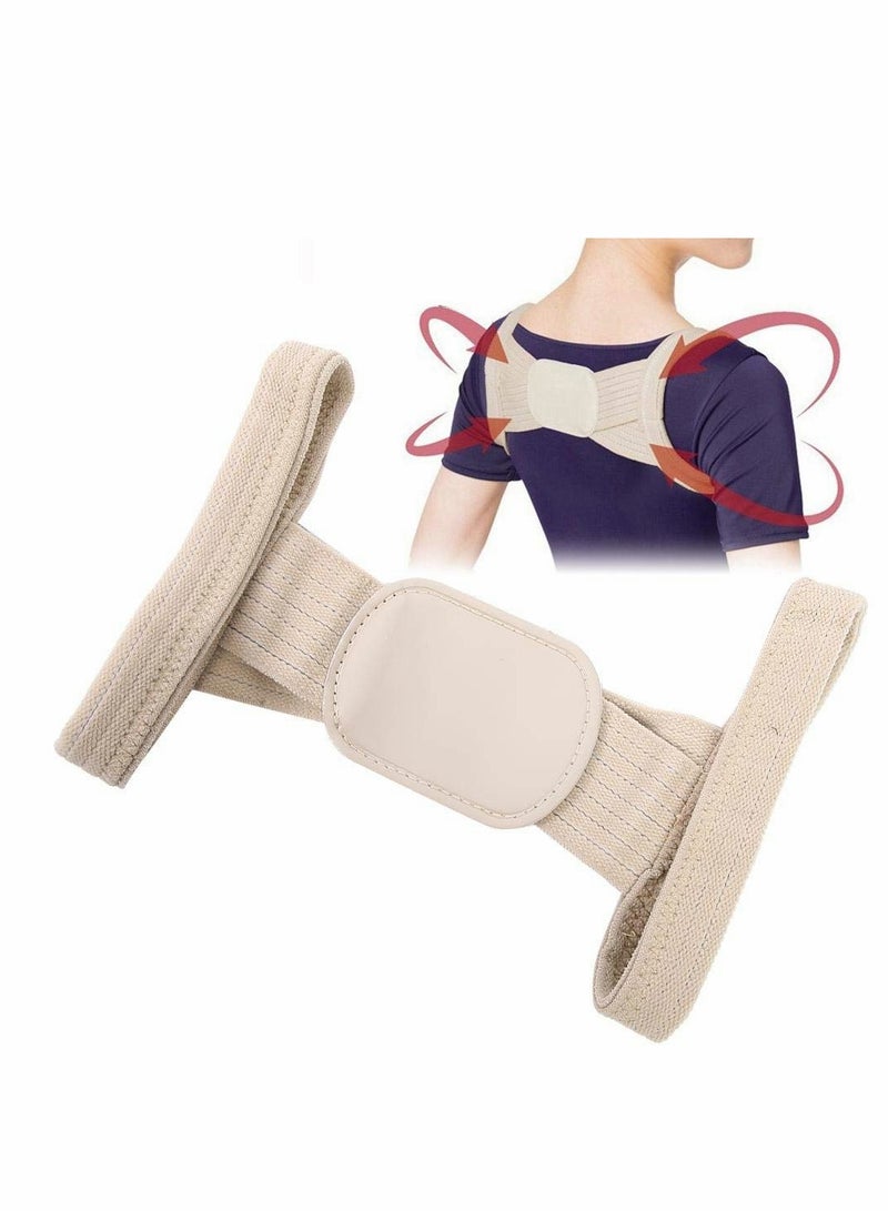 Posture Corrector, 2 Pcs Correction Belt Back Spine Support Adjustable Upper Brace for Clavicle and Providing Pain Relief Women Men, Breathable(L)