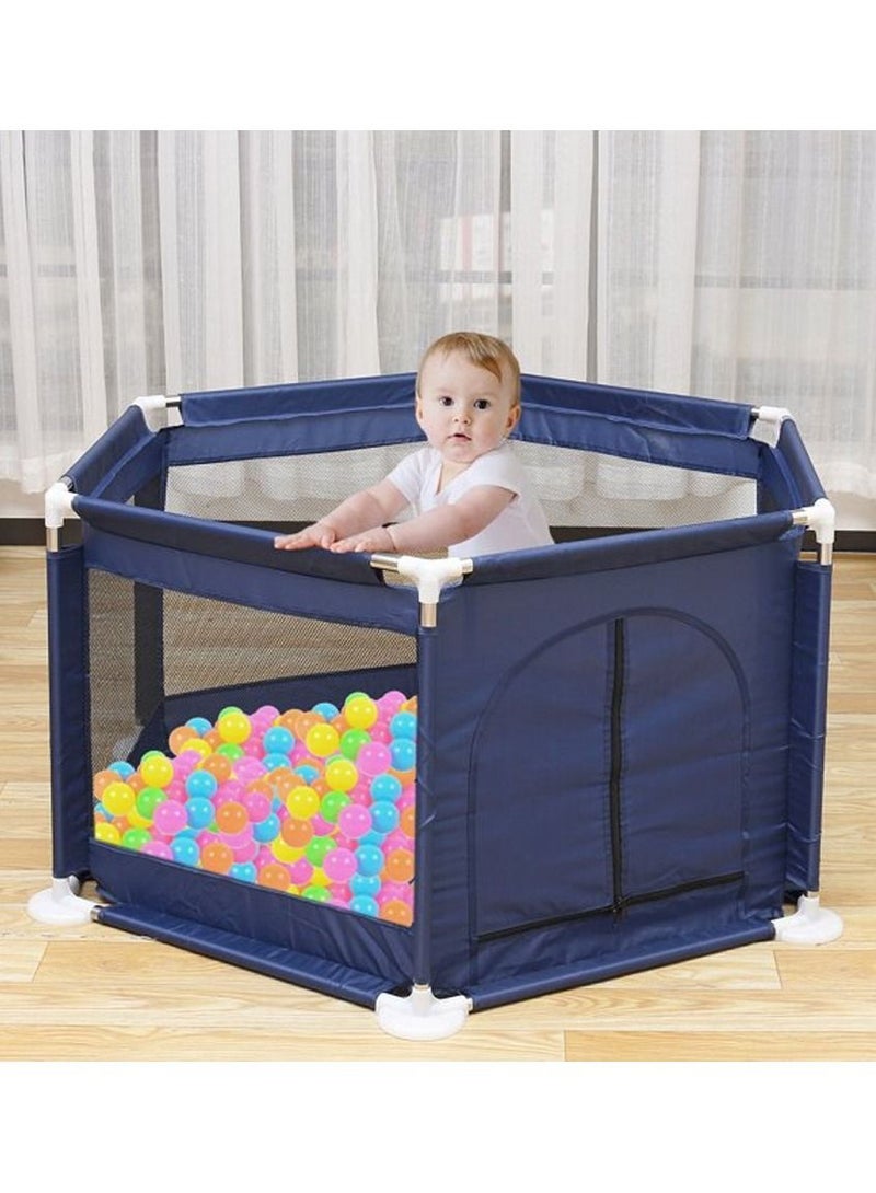 Baby Playpen, Large Baby Playard, Playpen for Babies with Gate Indoor & Outdoor Kids Activity Center, Sturdy Safety Play Yard with Soft Breathable Mesh