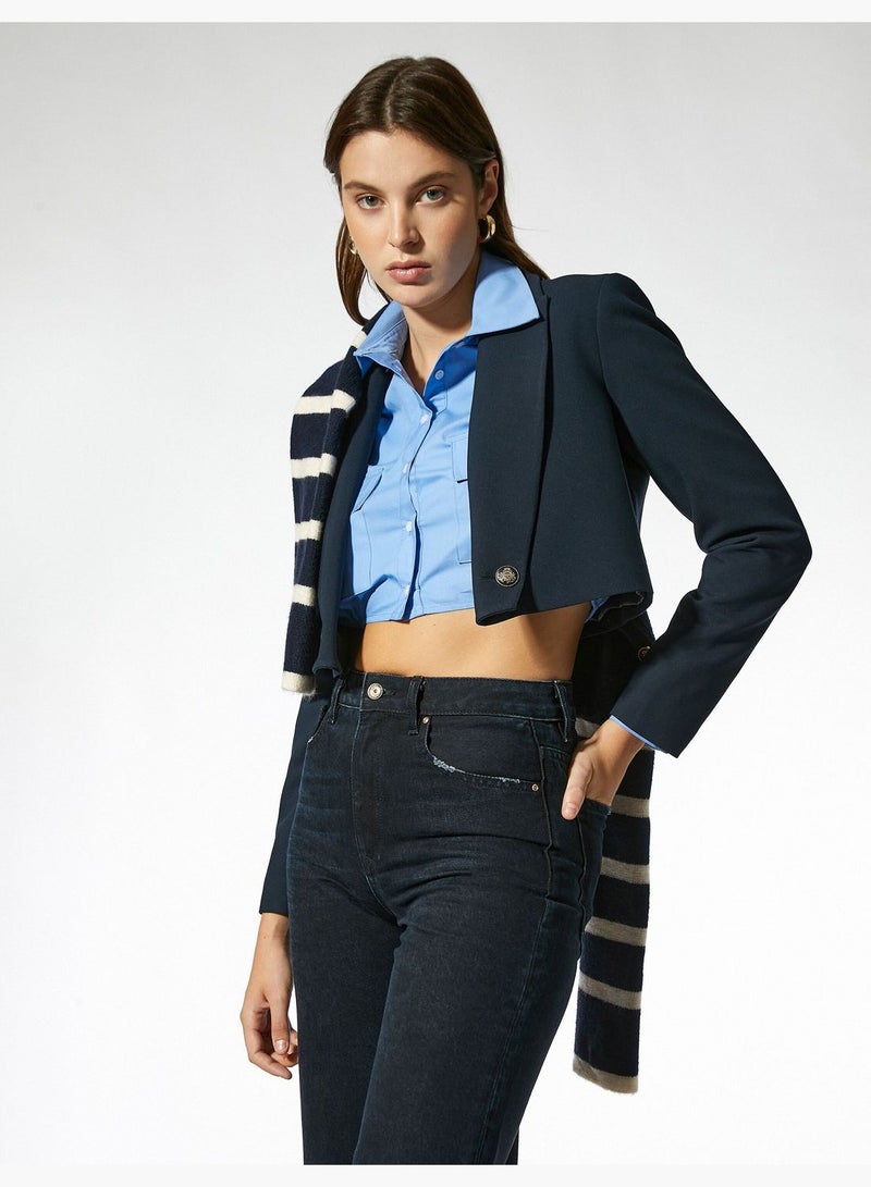 Button Crop Jacket