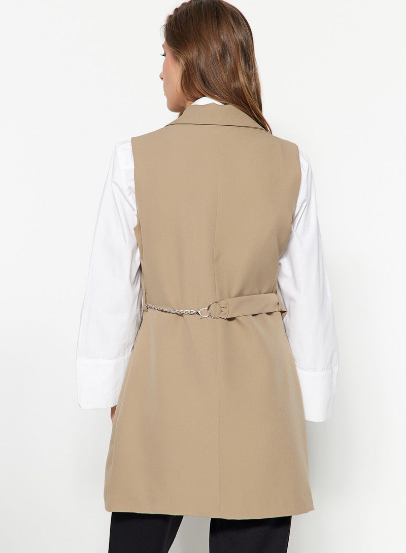 Chain Detail Vest Coat