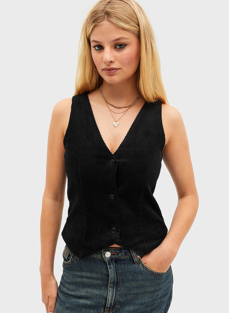 Ribbed Knitted Vest