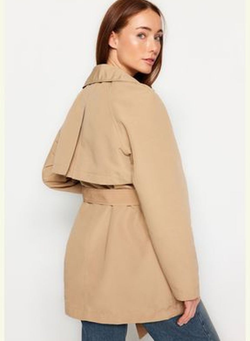 Beige Oversize Wide Cut Trench Coat TWOAW24TR00022