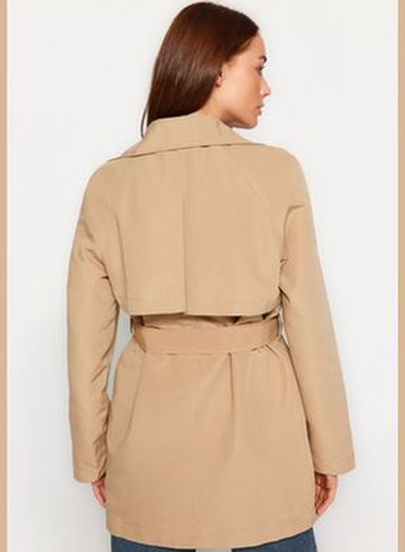 Beige Oversize Wide Cut Trench Coat TWOAW24TR00022