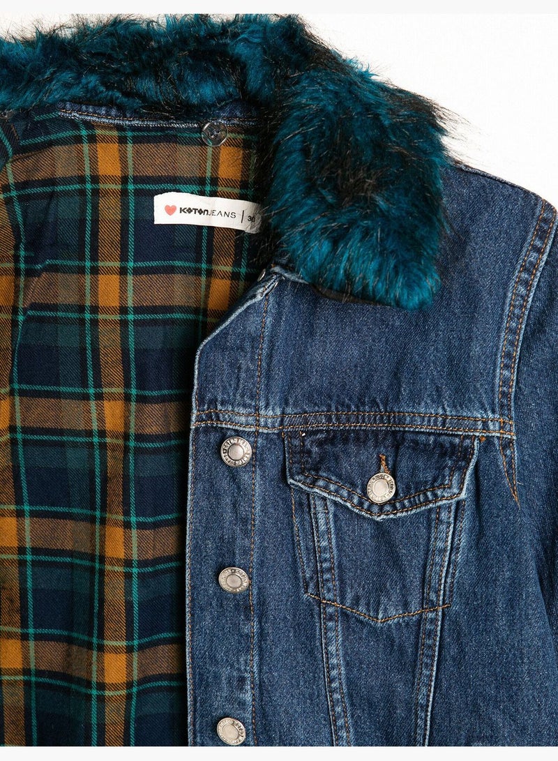 Faux Fur Detailed Jean Jacket