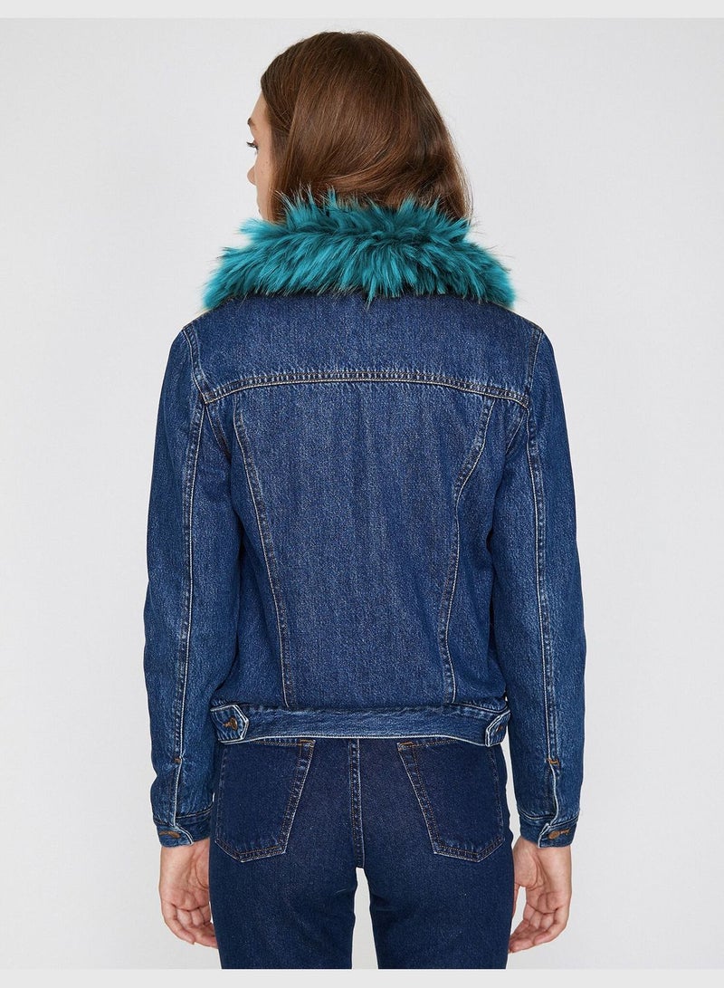 Faux Fur Detailed Jean Jacket