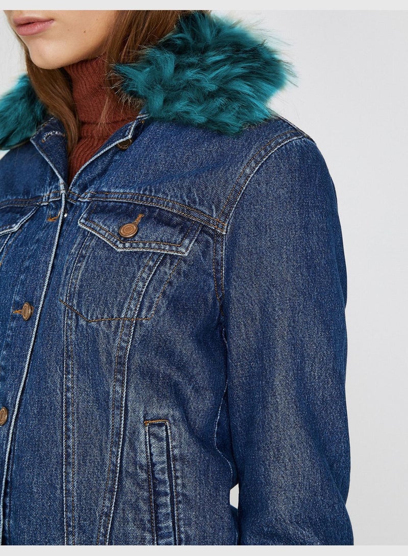 Faux Fur Detailed Jean Jacket