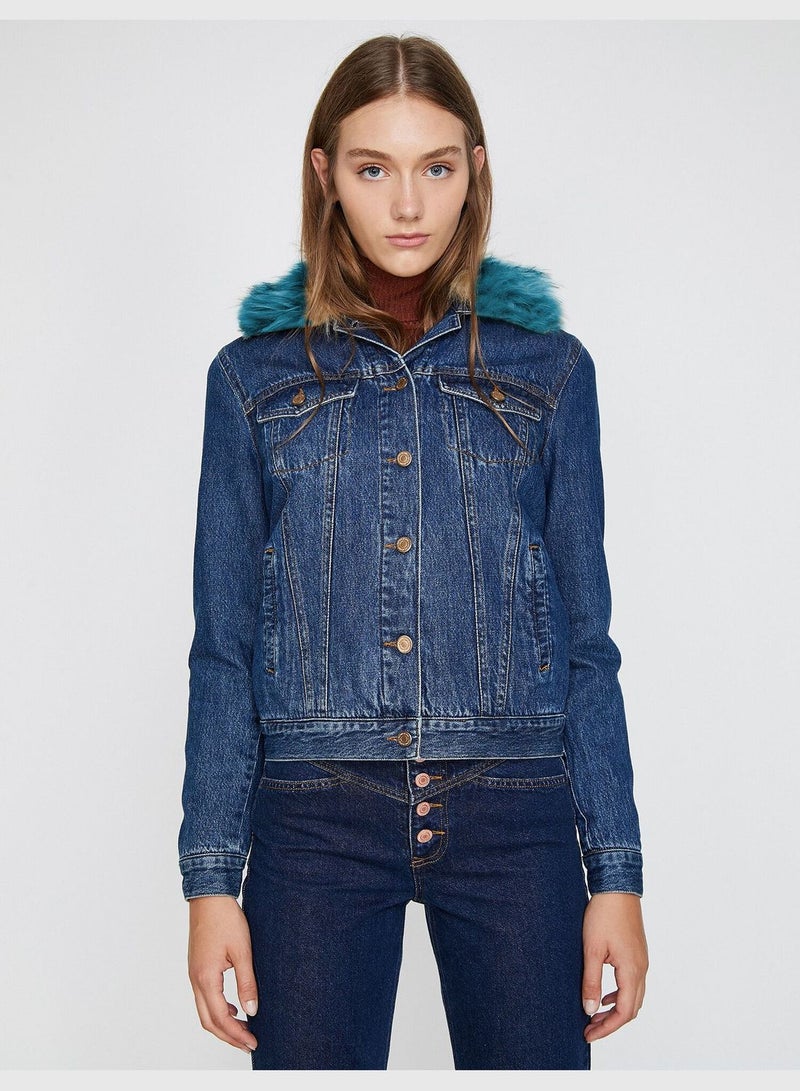 Faux Fur Detailed Jean Jacket