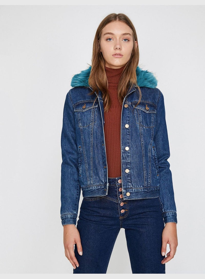 Faux Fur Detailed Jean Jacket