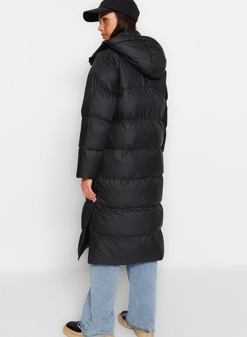 Hooded Puffer Longline Coat