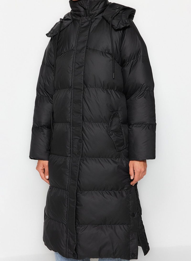 Hooded Puffer Longline Coat