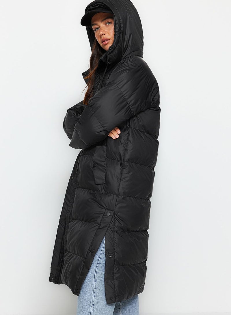 Hooded Puffer Longline Coat