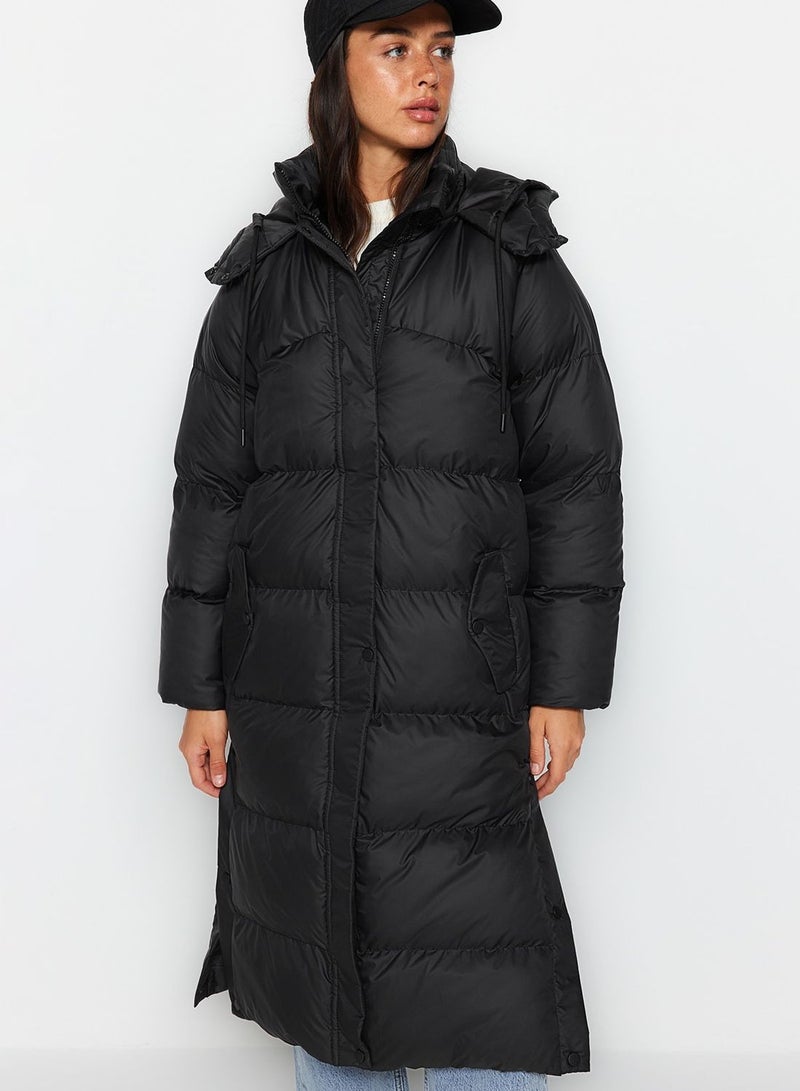 Hooded Puffer Longline Coat