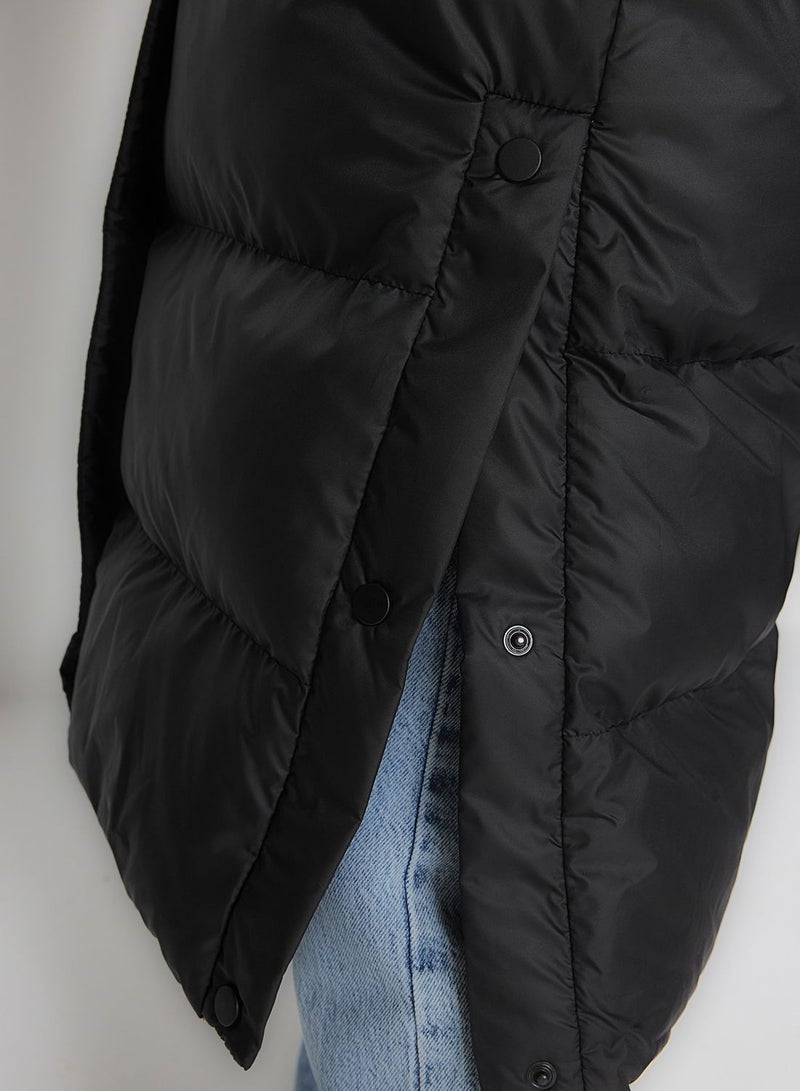 Hooded Puffer Longline Coat