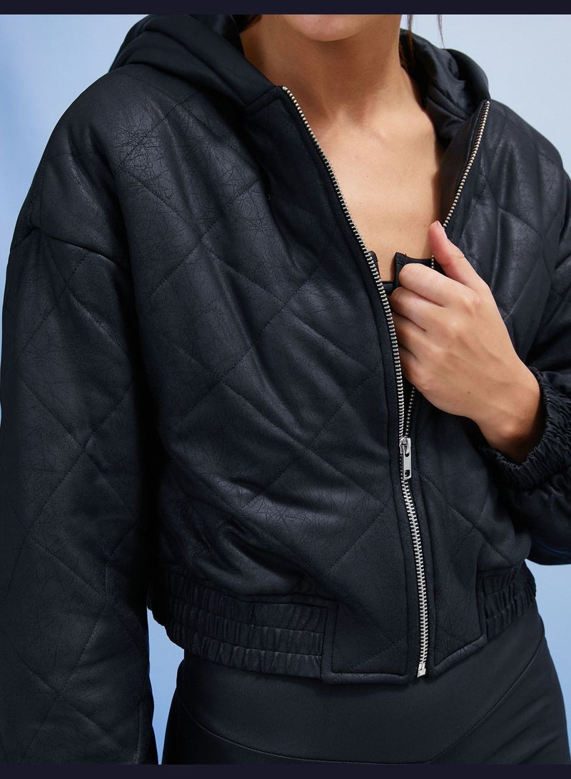 Faux Leather Bomber Sport Jacket