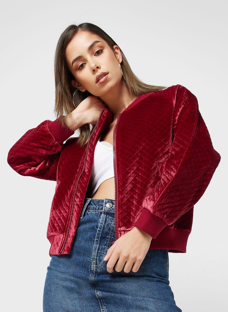 Pocket Detail Zip Through Jacket