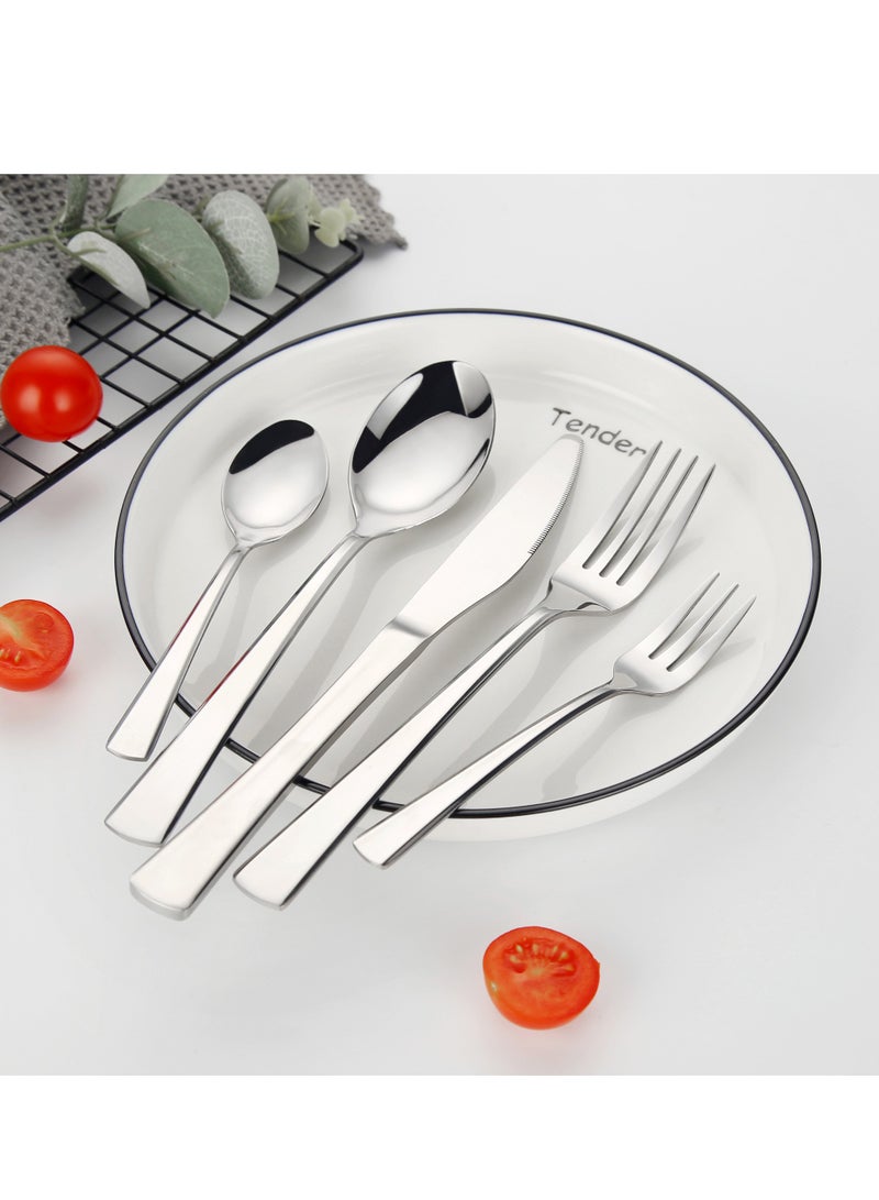 24-Piece Stainless Steel Cutlery Set with Laser Engraving For Kitchen