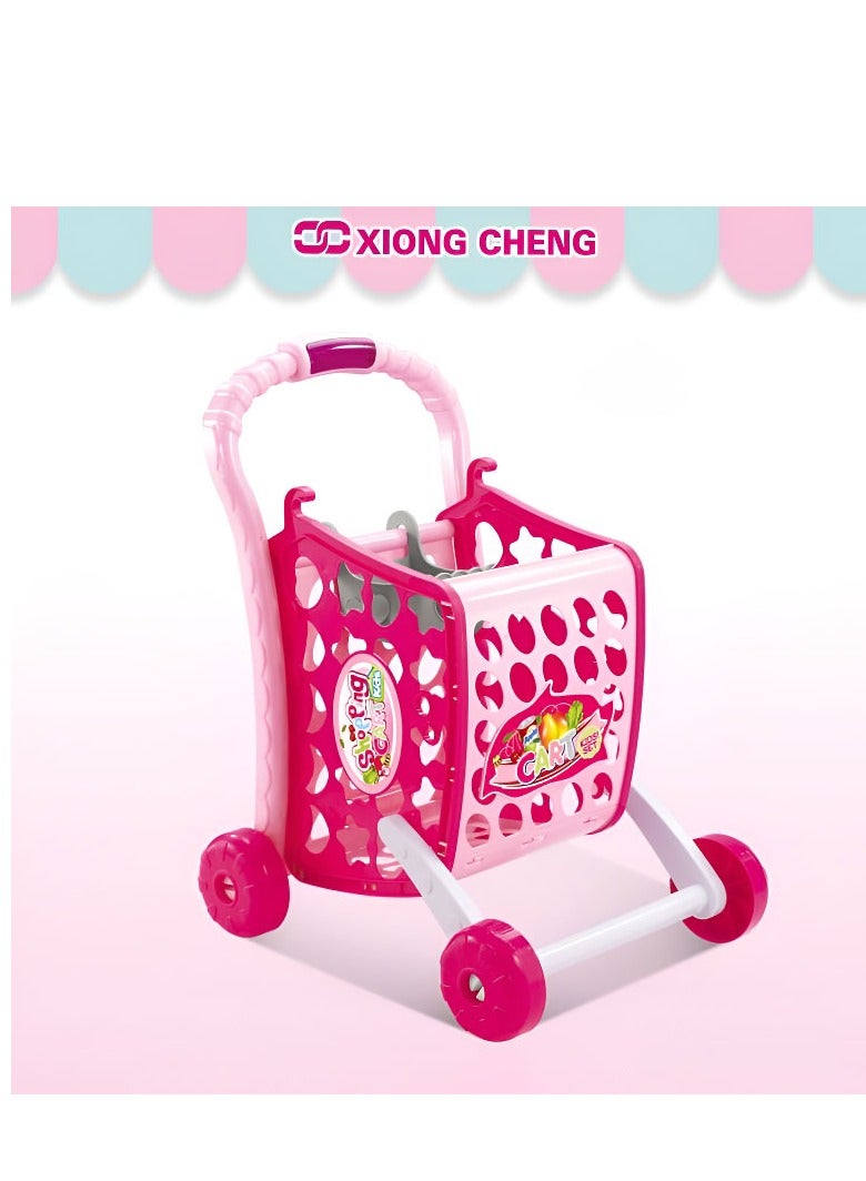 Kids 3 in 1 Shopping Cart Playset for Girls