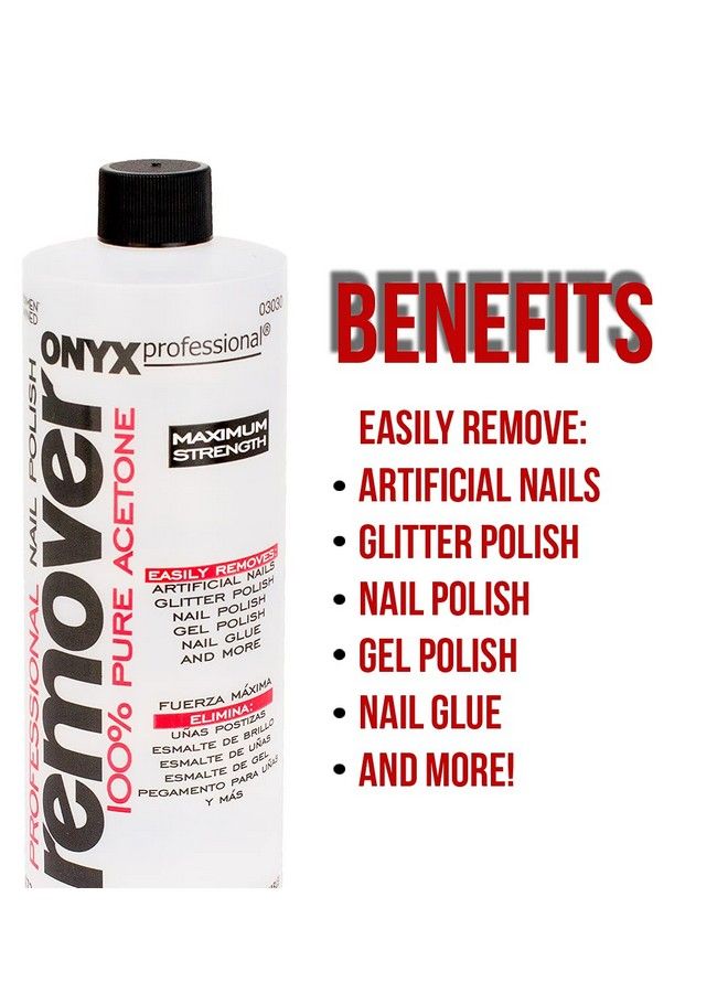 100% Acetone Nail Polish Remover Kit 16 Fl Oz Bottle With 7 Inch Nail File