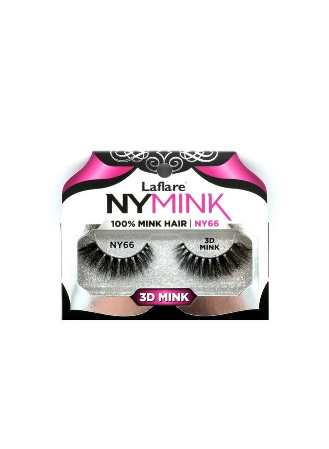 3D Ny Mink Eyelashes 100% Real Mink Hair Lashes Luxury Makeup Natural Light Trendy Variety Reusable Multi Layered Real Mink Hair Lashes (Ny66)