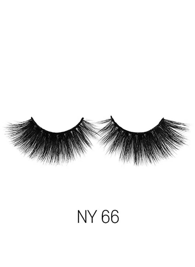 3D Ny Mink Eyelashes 100% Real Mink Hair Lashes Luxury Makeup Natural Light Trendy Variety Reusable Multi Layered Real Mink Hair Lashes (Ny66)