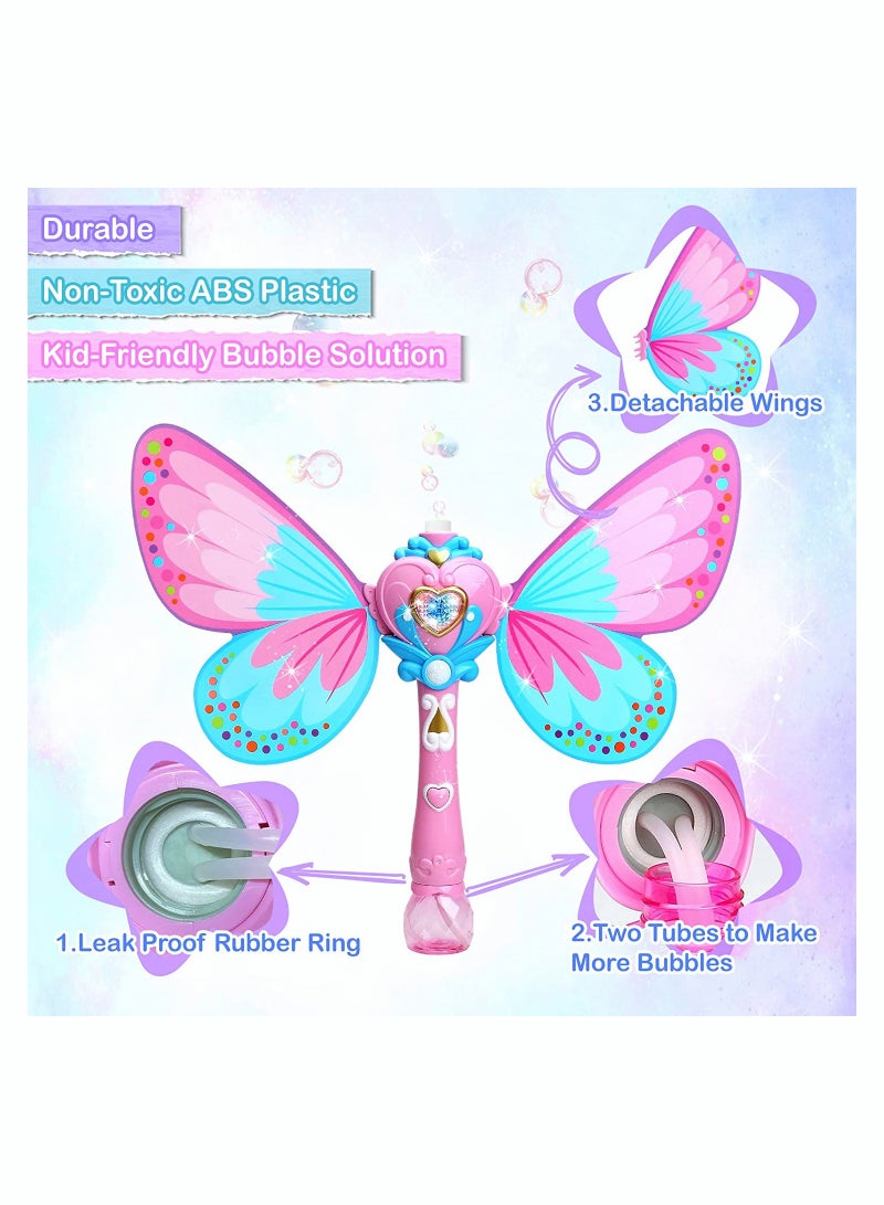 Bubble Machine for Kids Musical and Light-Up Bubble Princess Wand Fully Automatic  Fairy Magic Bubble Wand Magic Automatic Creative Blower Bubble Maker Big Bubble Wand for Kids Outdoor Toy