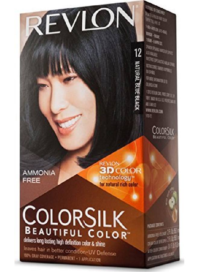 ColorSilk Beautiful Color Permanent Hair Color 12 Natural Blue Black 1 EA Buy Packs and Save (Pack of 3)