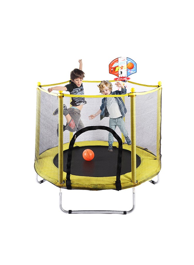 5.5 Feet Fabric Jumping Trampoline With Enclosure 140x140x120cm