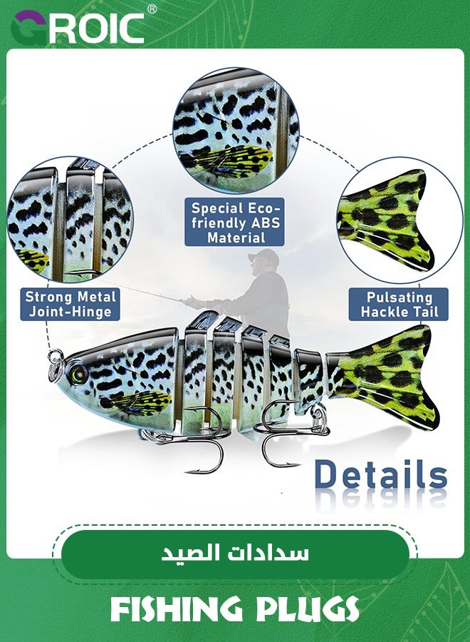 3 Pack Fishing Lures Multi Jointed Fish Fishing Kits Slow Sinking Lifelike Swimbait Freshwater and Saltwater Crankbaits for Bass Trout Bass Lures