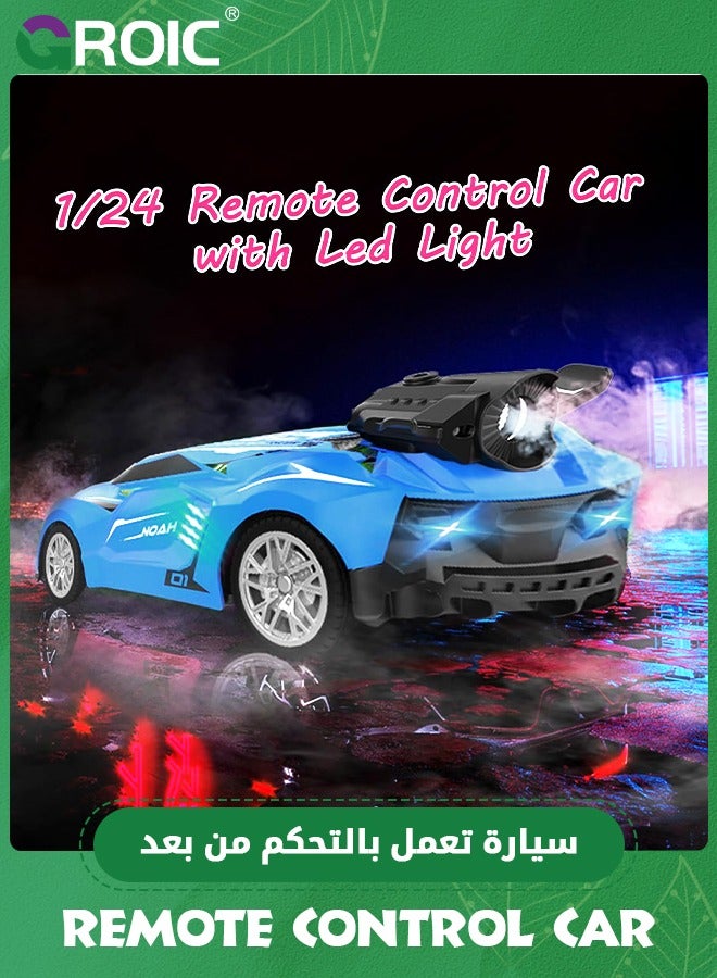 Remote Control Car,High Speed RC Car 1/24 Scale Race Car Supercar Vehicle with Spray Steam,LED Light,RC Racing Car