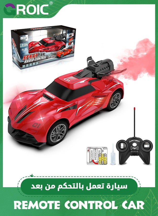 Remote Control Car,High Speed RC Car 1/24 Scale Race Car Supercar Vehicle with Spray Steam,LED Light,RC Racing Car