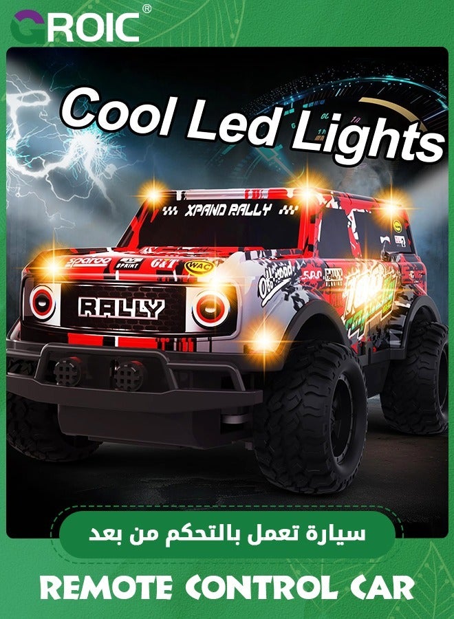 Remote Control Car, 1/24 Scale Light Up Racing Car Toys, RC Car for Kids with Cool Led Lights, Hobby RC Cars Toys,Wireless Off-road Vehicle,Remote Control Off-road Vehicle