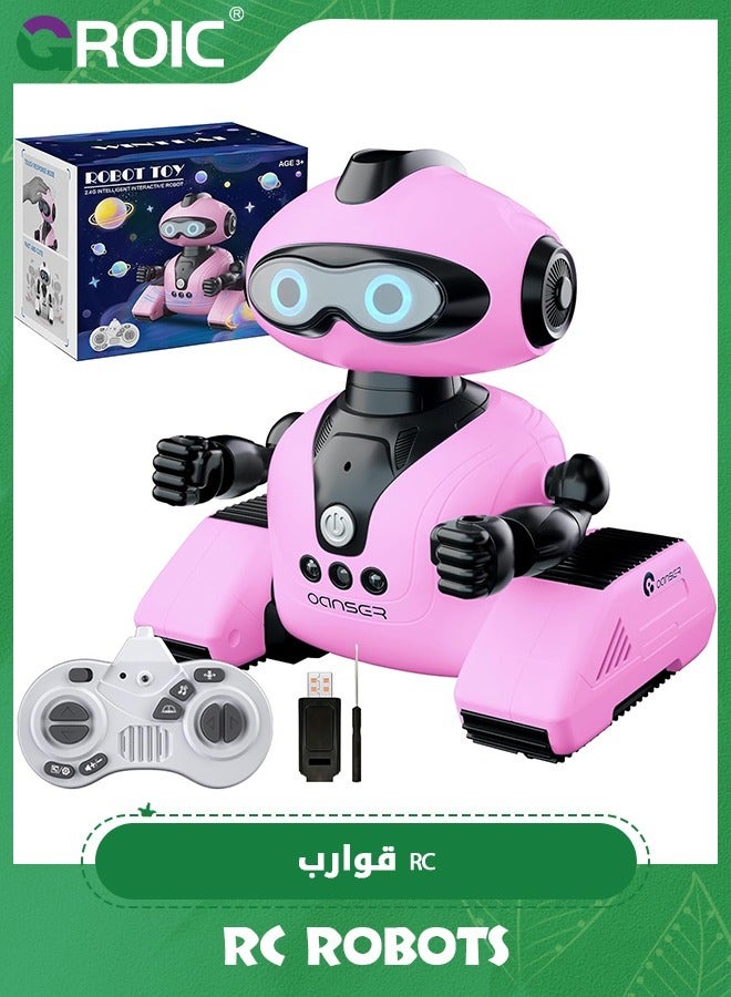 Robots Toys for Kids, 2.4Ghz Remote Control Robot Toys with Music and LED Eyes for Boys/Girls, RC Toys,Intelligent R22 Remote Control Electric Robot