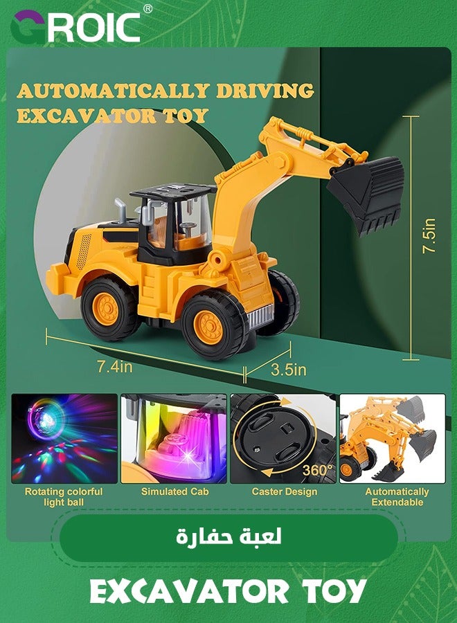 Excavator Truck Kids Toys,Digger Truck with Electric Universal Wheel Children Car Toys with Light and Music,Electric Universal Excavator,Electric Engineering Vehicle Toy