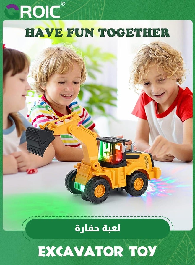 Excavator Truck Kids Toys,Digger Truck with Electric Universal Wheel Children Car Toys with Light and Music,Electric Universal Excavator,Electric Engineering Vehicle Toy