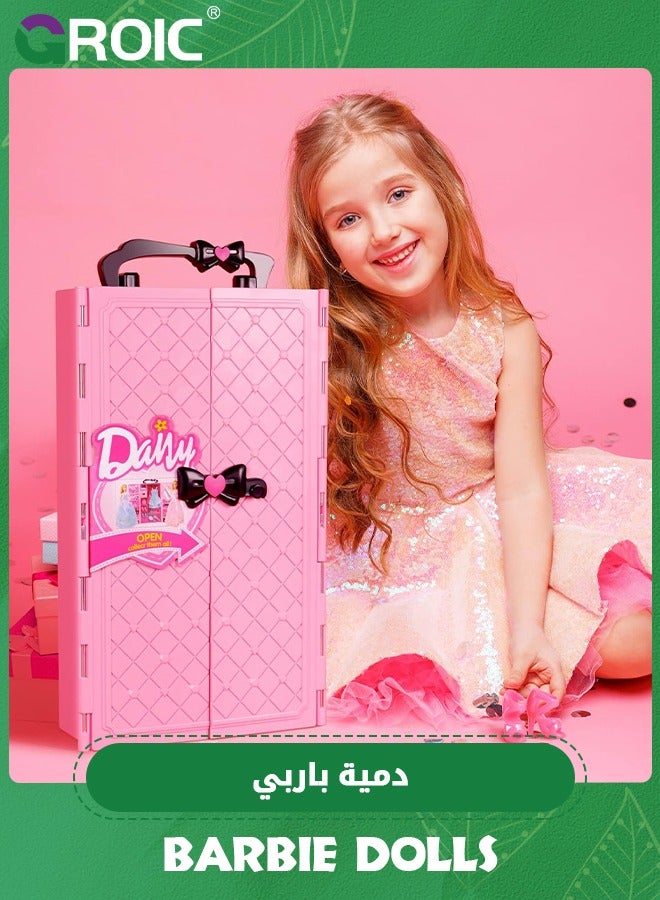 Doll Closet Wardrobe for 11.5 Inch Girl Doll Clothes and Accessories Storage Items Including Dolls, Wardrobe many other accessories,Girls Toy