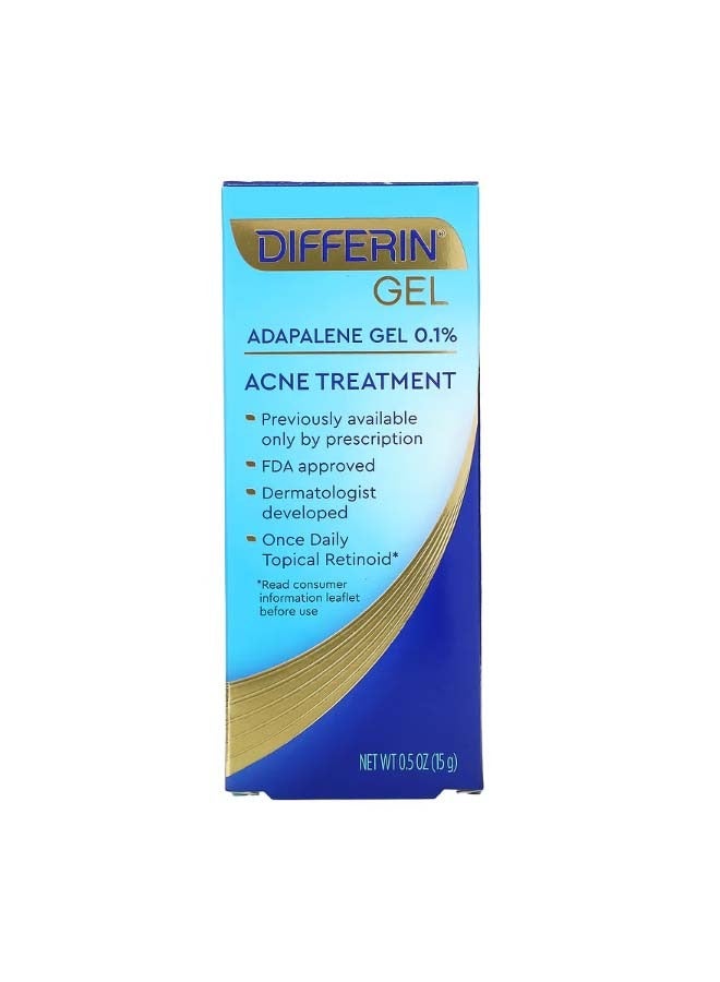 Adapalene Gel 0.1  Acne Treatment Fragrance Free 0.5 oz 15 g