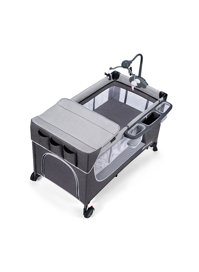 Leody Travel Cot With Accessories - Grey