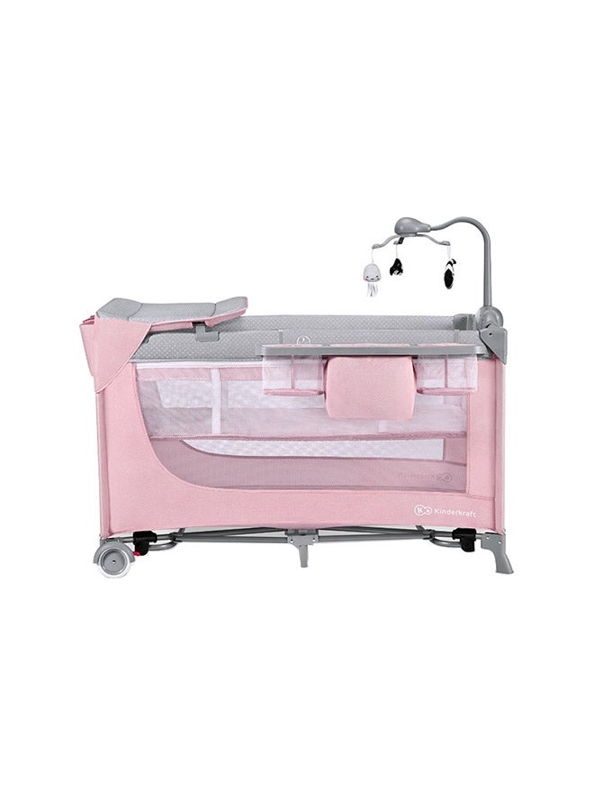 Leody Travel Cot With Accessories - Pink