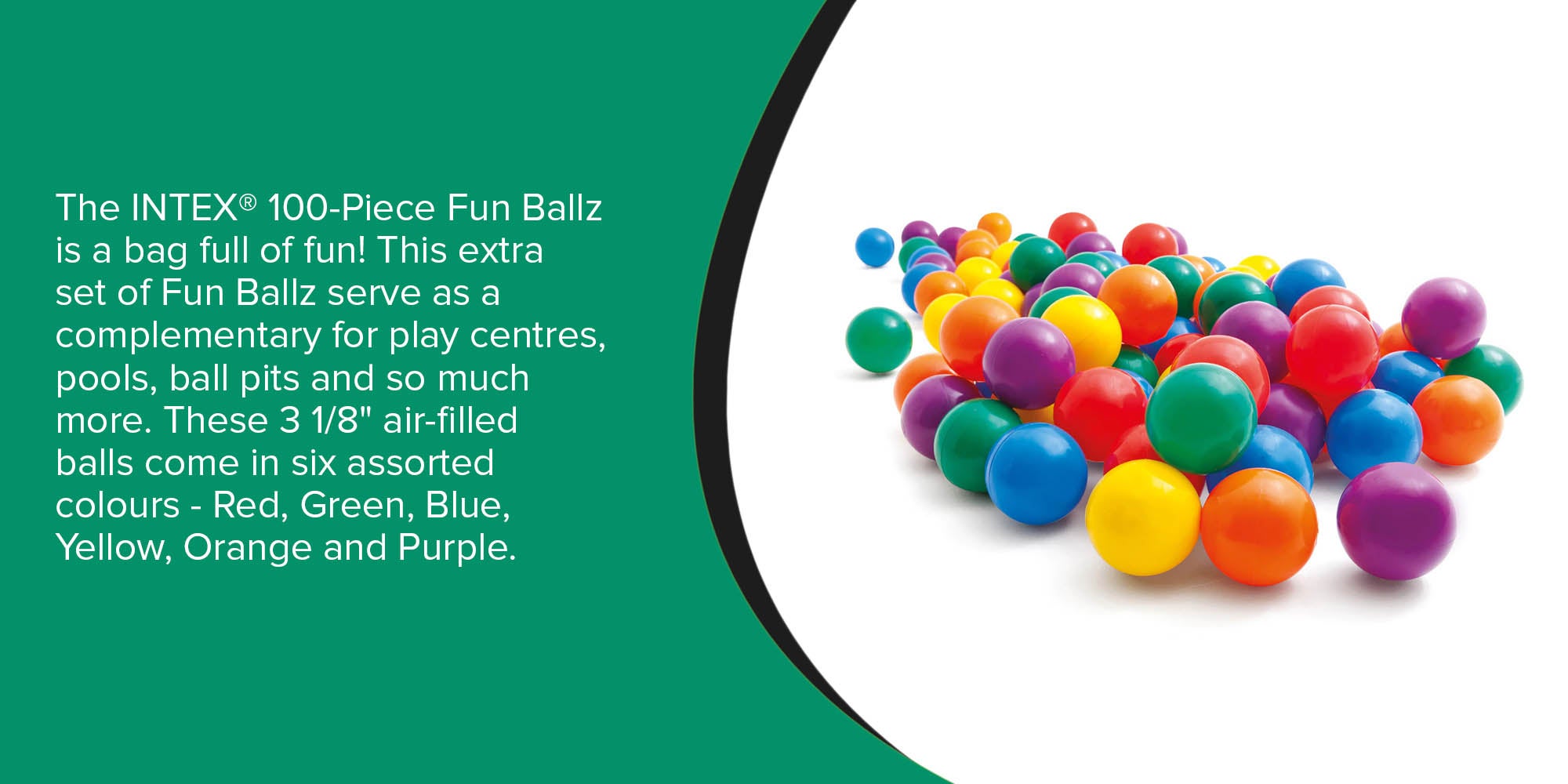 100-Piece Fun Ballz, 8 cm - Assortment