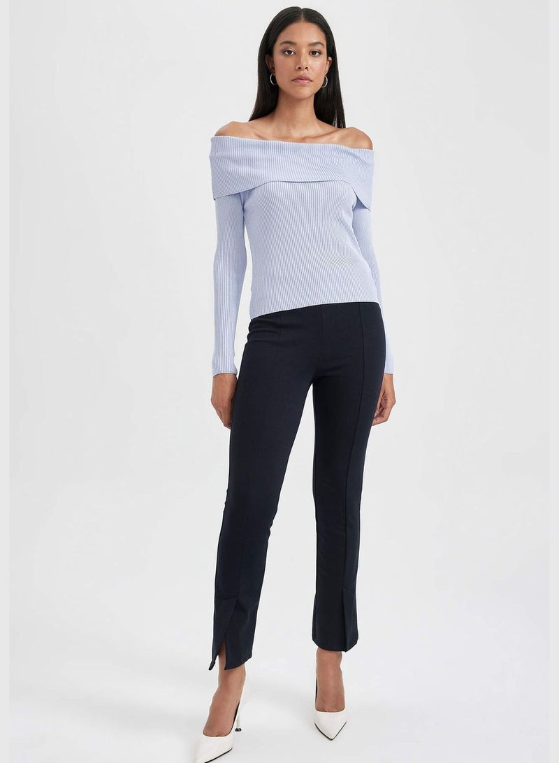 Woman Long Sleeve Tricot Pullover