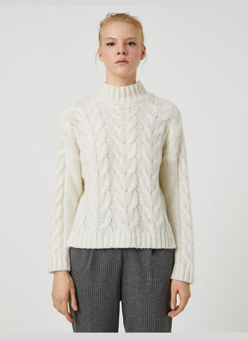 Şahika Ercümen X Koton - Bead Pattern Half Turtleneck Sweater