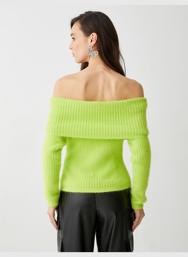 Off the Shoulder Soft Fabric Sweater