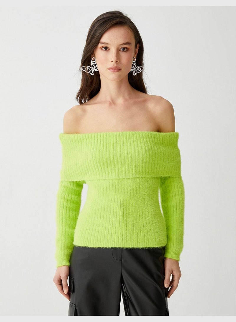 Off the Shoulder Soft Fabric Sweater