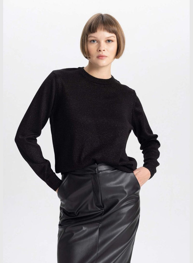 Woman Long Sleeve Tricot Pullover