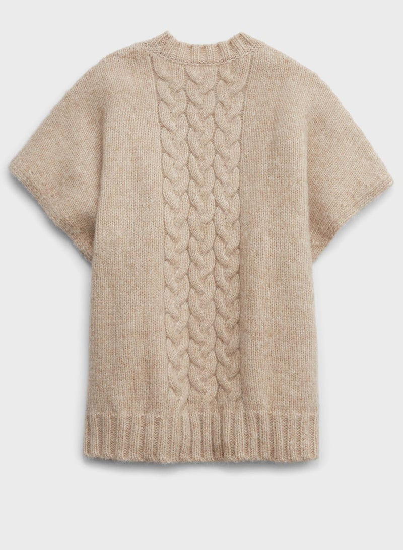 Fringe Cable Knitted Sweater