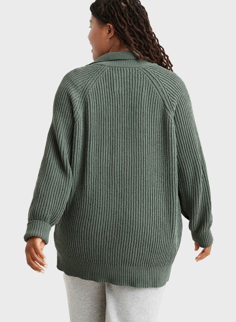 Polo Neck Knitted Sweater