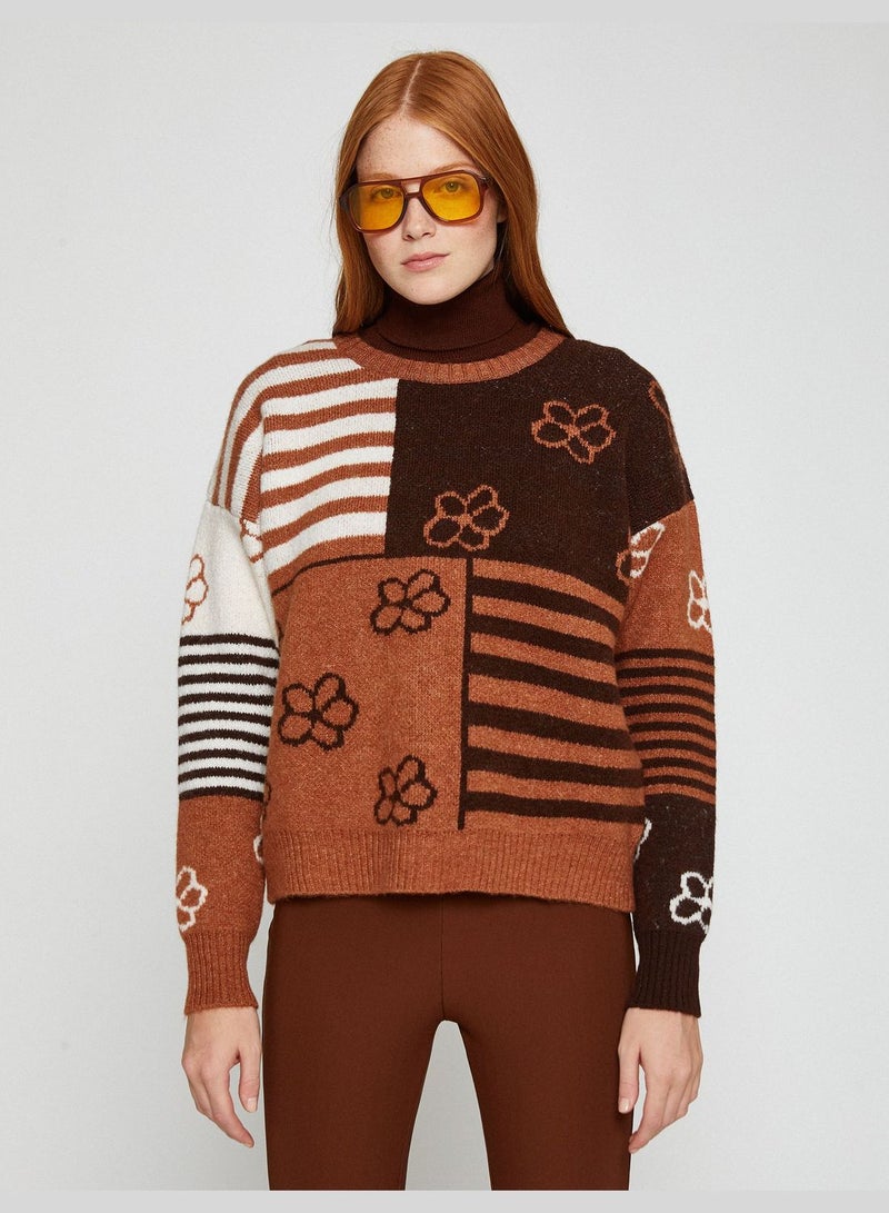 Turtleneck Sweater Patterned