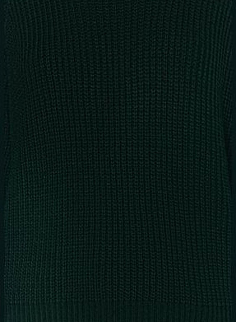 Emerald Green Raglan Sleeve Knitwear Sweater TWOAW24KZ00622