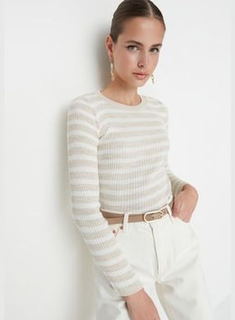 Stone Basic Striped Knitwear Sweater TWOAW21KZ0942