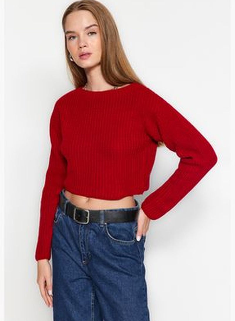 Red Crop Basic Knitwear Sweater TWOAW24KZ01213